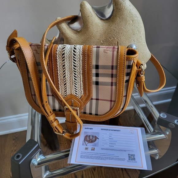 Burberry Haymarket Check Crossbody Bag. Rare Collectible..authentic!! w/COA